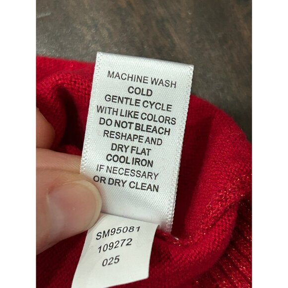 Cable & Gauge Red Sleeveless Turtleneck Sweater Vest Womens - Picture 8 of 9